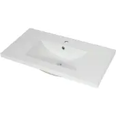 Mendler Waschbecken HWC-B19, Waschtisch Handwaschbecken Badezimmer Bad, Keramik eckig 81cm, weiß