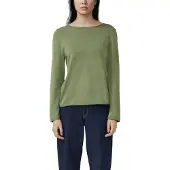 s.Oliver Strickpullover , Damen, Gr. 38, grün (khaki), Strick, Obermaterial: 100% Baumwolle, unifarben, normal hüftbedeckend, U-Boot-Ausschnitt, Pullover Strickpullover, mit U-Boot-Ausschnitt
