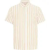 !Solid Kurzarmhemd SOLID "Kurzarmhemd SDFried", Herren, Gr. XXL, N-Gr, beige (curds, whey), Obermaterial: 58% Leinen LI. 42% Viskose CV., Hemden Kurzarmhemd