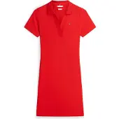 Tommy Hilfiger Polokleid "SLIM OPEN NK POLO DRESS SS" mit gestickter Flagge