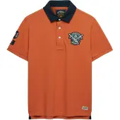 Superdry für Herren. M1110469A Vintage Pique Rugby orange Polohemd (M), Lässig, Baumwolle, Kurzarm