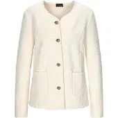 Goldner Jackenblazer "Baumwollblazer mit Glanzdetails", Damen, Gr. 40, weiß, Obermaterial: 55% Polyester PES. 45% Baumwolle CO., Blazer Jackenblazer, Passformnähte