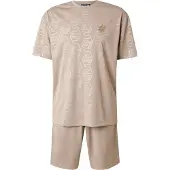 EA7 für Herren. 7M001304_AF13537 Fußball-Set beige (L), Lässig, Sportlich, Polyester, Kurzarm