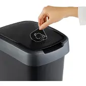 Rotho Twist Mülleimer Küche 3er-Set 10 L 25 L 50 L Deckel Schwarz/Silber