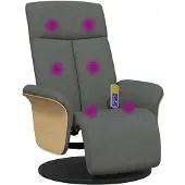 vidaXL Massagesessel mit Fußteil Dunkelgrau Stoff