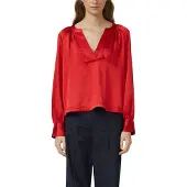 s.Oliver Satinbluse , Damen, Gr. 36, salsa rot, Web, Obermaterial: 100% Polyester, unifarben, lässig geschnitten hüftbedeckend, V-Ausschnitt, Blusen Satinbluse