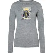 Super.natural - Women's Crazy Mouse L/S - Merinoshirt Gr M grau/ various