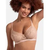 Dorina Bügel-BH , Damen, Gr. 105, Cup F, 1 Stk., pink, Obermaterial: 68% Polyamid, 21% Polyester, 11% Elasthan, unifarben, bequem, BHs Bügel-BH, Curves mit feinem Spitzenbesatz