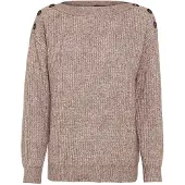 Bonprix Strickpullover "Pullover mit Knöpfen" in Melange-Optik, leicht überschnittene Schultern mit Knopfverzierung