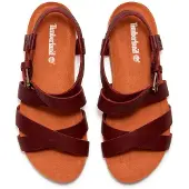 Timberland Womens Backstrap Sandal bur f grain 7.5 Wide Fit