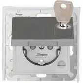 Kopp 954647009 HK07 IP44 - Schutzkontakt-Steckdose mit Klappdeckel, abschließbar, Farbe: stahl