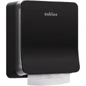Wepa Satino Falthandtuchspender S, PT3 kompatibel, Falthandtuchspender mit Füllstandskontrolle, Farbe: schwarz