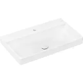 Hansgrohe Xelu Q Aufsatzwaschtisch, ohne Überlauf, 800x480mm, SmartClean, geschliffen, mit Ablaufgarnitur, 61022450, Ausführung: 1 Hahnloch