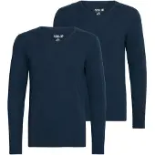 !Solid V-Shirt SOLID "V-Shirt SDBasil", Herren, Gr. L, blau (ins blau), Obermaterial: 100% Baumwolle CO., Shirts V-Shirt