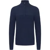 11 Project Strickfleece-Pullover "Strickpullover PRAdam", Herren, Gr. 3XL, blau (marineblaus), Obermaterial: 100% Baumwolle CO., Pullover Strickfleece-Pullover