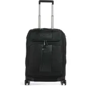 Piquadro Brief 4-Rollen Laptop-Trolley Koffer in Handgepäckgröße Schwarz