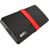 Emtec X200, 256 GB, USB Typ-C, 3.2 Gen 1 (3.1 Gen 1), 450 MB/s, Schwarz, Rot