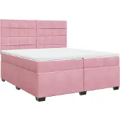 Syfax Boxspringbett mit Matratze Rosa 200x200 cm Samt