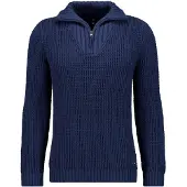 Ragman Rundhalspullover , Herren, Gr. 50, blau (mittelblau, 780), Strick, 100% Baumwolle, Pullover Rundhalspullover
