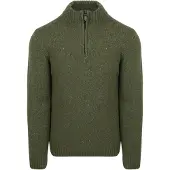 Suitable Half Zip Pullover Donnegal Tweed Eco Wool Grün - 3XL
