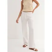 Bonprix Leinenhose Loose Fit, mit Kordelzugbund, mit Eingrifftaschen, mit Gesäßtaschen