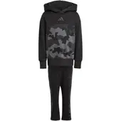 Adidas Trainingsanzug SPORTSWEAR "SEASONAL ESSENTIALS CAMO FLEECE KLEINKINDER", Kinder, Gr. 104, schwarz (schwarz, carbon), Obermaterial: 70% Baumwolle, 30% Polyester, Sportanzüge Trainingsanzug