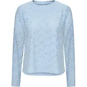 ONLY Langarmshirt "ONLSMILLA LIFE L/S TOP JRS", Damen, Gr. M, soft chambray, Jersey, Obermaterial: 95% Polyester, 5% Elasthan, unifarben, loose fit Po-bedeckend, Rundhals, Shirts Langarmshirt