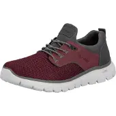 Rieker Herren Slipper mit Stretch Zierschnürung bordo-grau 43
