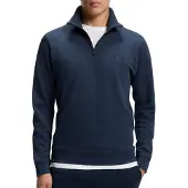 Hugo Boss für Herren. 50468926 Sweatshirt Fleece Zip Neck Navy (S), Blau, Lässig, Baumwolle, Marine