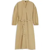 BOSS für Damen. 50559266 Braunes Dellys-Kleid (36), Lässig, Baumwolle, Klassisch, Langarm