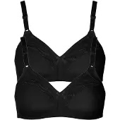 Lisca Bügelloser BH "2er Pack BH ohne Bügel Minca", Damen, Gr. 75, Cup C, schwarz, Obermaterial: 55% Polyester PES. 35% Polyamid PA. 10% Elasthan EL., BHs Bügelloser BH