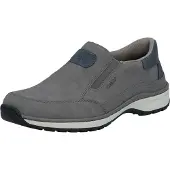 Rieker Slipper , Herren, Gr. 40, grau (grau, jeansblau), Lederimitat, Basic, Schuhe Slipper, Slip-on-Sneaker, Freizeitschuh, Halbschuh mit Gummizug