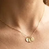 Yoursurprise Halskette mit Initialen - Rund - Gold - 3 Stück
