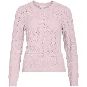 Vila Rundhalspullover "VILOWEN L/S POINTELLE KNIT TOP/PB"