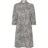 Soaked in luxury Midikleid "Damen Kleid SLSandja", Damen, Gr. S, N-Gr, grau (grau leopard patteren), Obermaterial: 97% Baumwolle CO. 3% Elasthan EL., Kleider Midikleid