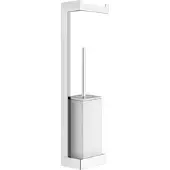 Gessi Rettangolo Accessoires Kombination mit Papierrollenhalter und Toilettenbürstengarnitur weiß, Wandmontage, 20867708, Farbe: Kupfer gebürstet PVD