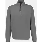Lerros Sweatshirt "Troyer in Sweatqualität aus Strickmaterial", Herren, Gr. 3XL, grau (basalt grau), 90% Baumwolle, 10% Polyester, Sweatshirts Sweatshirt