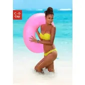 Buffalo Bügel-Bandeau-Bikini-Top "Happy", Damen, Gr. 40, Cup C, gelb, Microfaser, Polyamid, unifarben, Bikini-Oberteile Bügel-Bandeau-Bikini-Top, mit geflochtenem Detail