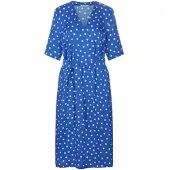 Peter Hahn Kleid V-Ausschnitt blau, 38