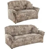 Domo Polstergarnitur "Bahia belastbar bis 140kg/ Sitz, mit Federkern", braun, B:200cm H:91cm T:92cm, 100% Polyester, Sitzmöbel-Sets, Polstergarnitur, Microfaser MELROSE, mocca