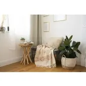 Kayoom Wohndecke "Bohist 225", beige (rosa, creme), B:130cm L:170cm, Baumwolle, Wolle, Wohndecken, Wohndecke