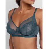 Dorina Bügel-BH "Jemma", Damen, Gr. 70, Cup E, grün, Obermaterial: 66% Polyamid, 22% Polyester, 12% Elasthan, BHs Bügel-BH, feminin, nicht gefüttert, elastisch, florale Spitze