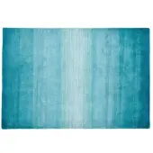 Theko Wollteppich "Wool Comfort" Gr. 5, blau (türkis), B:190cm H:14mm L:290cm, Schurwolle, Teppiche, Wollteppich, Handweb Teppich, reine Wolle, handgewebt, brilliante Farben, Scandi