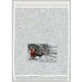 Hossner - Art Of Home Deco Scheibengardine "Weihnachtsmann" Gr. 2, beige, B:40cm H:90cm, Organza, Polyester, , Gardinen, Scheibengardine, Landhaus-Look