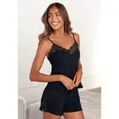 LASCANA Pyjama in Schwarz | Gr.: 40/42