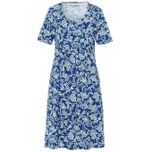 Green Cotton Jersey-Kleid Selma blau, 36