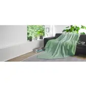 Kinzler Wohndecke "Demi Flausch", grün (salbei), B:150cm L:200cm, Polyester, Wohndecken, Wohndecke, Uni Farben, mit Wendefunktion, Kuscheldecke, 150x200 cm
