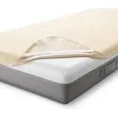 Sleezzz Basic Molton Matratzenschutz 90 x 200 cm, Matratzenschoner aus 100 % Baumwolle, Naturfarben , Fixspann