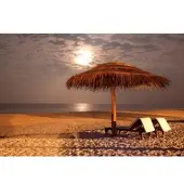 Papermoon Fototapete "Sunser Beach", bunt, B:3m L:2,23m, Vlies, Tapeten, Fototapete
