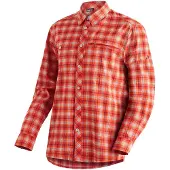 Maier Sports Funktionshemd "Kasen L/S M", Herren, Gr. 50, Normalgrößen, rot, 97% Polyester, 3% Elasthan, Hemden Funktionshemd, Herren Hemd langarm, karriertes Freizeithemd, Langarmhemd, Regular Fit